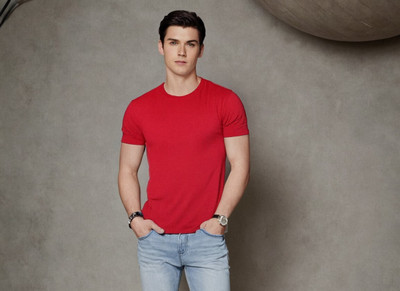 RR Solid Men Round Neck White T-Shirt