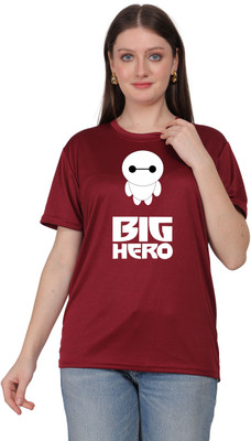Ganpati Enterprise Printed Women Round Neck Maroon T-Shirt