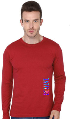ENZIKO Printed Men Round Neck Red T-Shirt