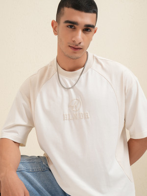 HIGHLANDER Printed Men Round Neck White T-Shirt