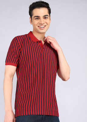 COLORPLUS Striped Men Polo Neck Red T-Shirt