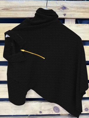 UrGear Self Design Men Polo Neck Black T-Shirt