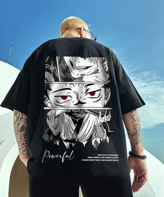 FASHIONORIYA Printed Men Round Neck Black T-Shirt