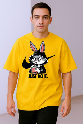Goodsignn Printed Men Round Neck Yellow T-Shirt