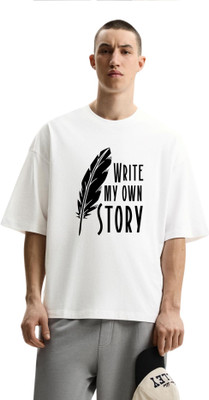 fashnobic Printed Men Round Neck White T-Shirt