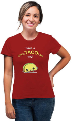 SmarTee Street Printed Women Round Neck Red T-Shirt