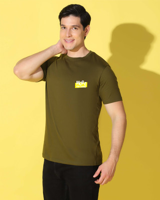 WOOSTRO Graphic Print Men Round Neck Dark Green T-Shirt