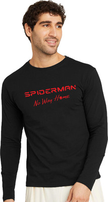 OrrganicChics Printed Men Round Neck Black T-Shirt