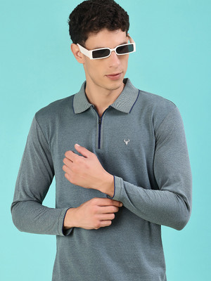 V-MART Solid Men Polo Neck Green T-Shirt