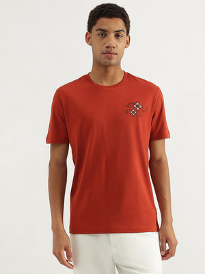 United Colors of Benetton Printed Men Round Neck Red T-Shirt