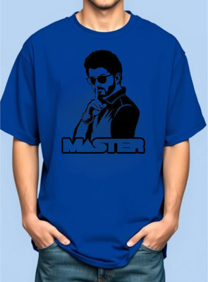 BLOSSOMTRADER Printed Men Round Neck Dark Blue T-Shirt