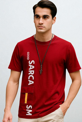 Autna Printed Men Round Neck Red T-Shirt