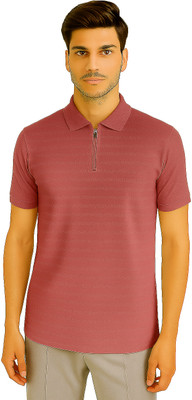 Bhadawar creations Solid Men Zip Neck Multicolor T-Shirt