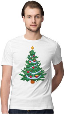 Trendy Samples Printed Men Round Neck White T-Shirt