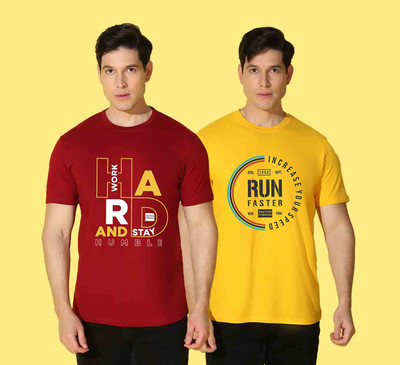 WOOSTRO Typography Men Round Neck Multicolor T-Shirt