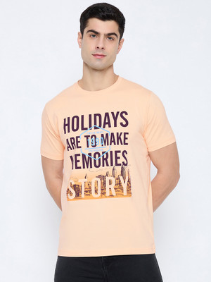 DUKE Printed Men Round Neck Yellow T-Shirt