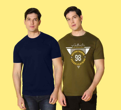 WOOSTRO Typography Men Round Neck Multicolor T-Shirt