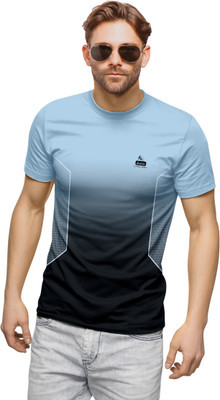 dhaari by unique creation Printed Men Round Neck Blue T-Shirt