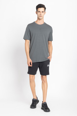 ADIDAS Solid Men Round Neck Green T-Shirt