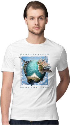 KRYONIX Printed Men Round Neck White T-Shirt