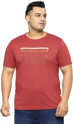 XMEX Printed, Typography Men Round Neck Red T-Shirt