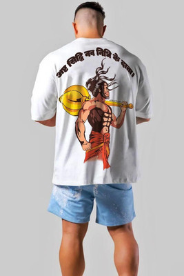 CHITRA STYLE Printed Men Round Neck White T-Shirt