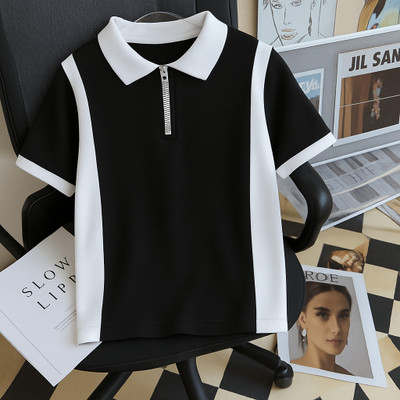 Try This Boys Colorblock Cotton Blend Regular T Shirt(Black, Pack of 1)