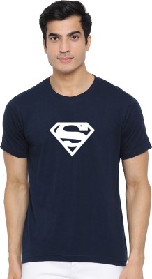 Aman Textile Printed Men Round Neck Dark Blue T-Shirt