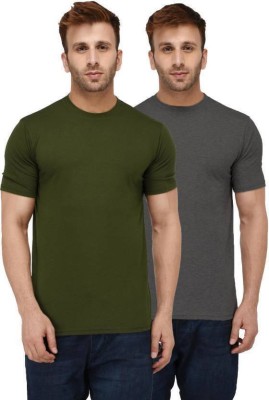 HOLDIT Solid Men Round Neck Multicolor T-Shirt