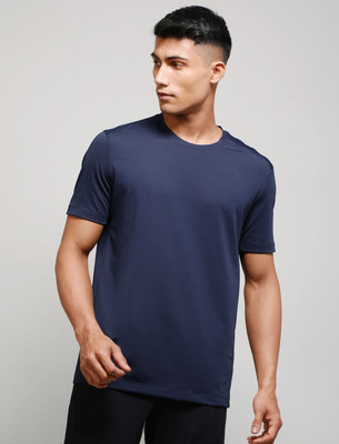 JOCKEY Solid Men Round Neck Dark Blue T-Shirt
