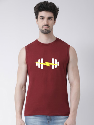 FRISKERS Graphic Print Men Round Neck Maroon T-Shirt