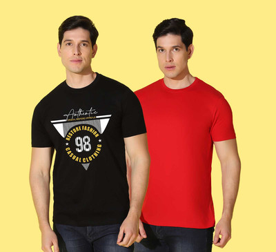 WOOSTRO Typography Men Round Neck Multicolor T-Shirt