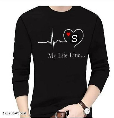 MAUEX Printed, Typography Men Round Neck Black T-Shirt