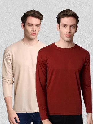 SM SHAYAM CREATION Solid Men Round Neck Multicolor T-Shirt