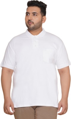 JOHN PRIDE Solid Men Polo Neck White T-Shirt