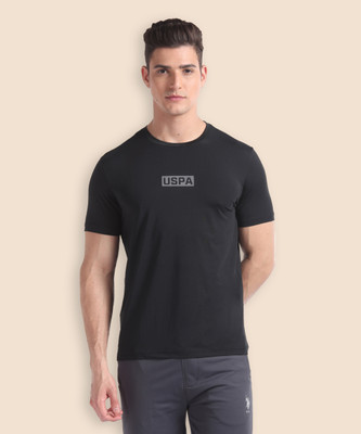 U.S. POLO ASSN. Printed Men Round Neck Black T-Shirt