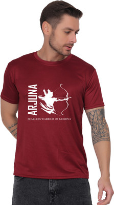 ARTI ARYA TREND Graphic Print Men Round Neck Maroon T-Shirt