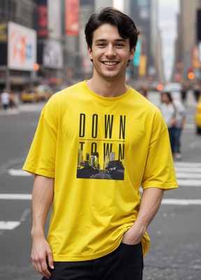 Smartees Printed Men Round Neck Yellow T-Shirt