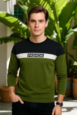 Bolderift Printed Men Round Neck Dark Green T-Shirt