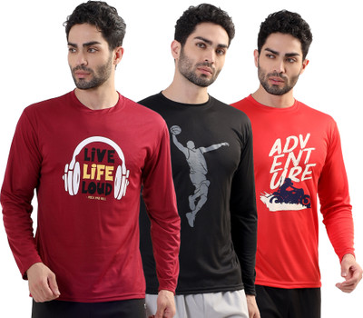 Garmin Printed Men Round Neck Multicolor T-Shirt
