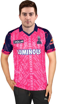 ZEDIN Typography, Geometric Print Men Polo Neck Pink T-Shirt