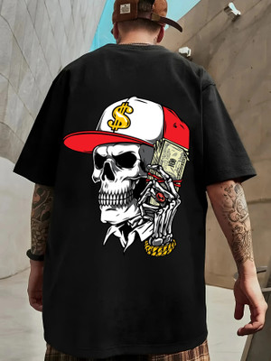 Benny Brooks Graphic Print Men Round Neck Black T-Shirt