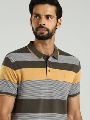 INDIAN TERRAIN Striped Men Polo Neck Multicolor T-Shirt