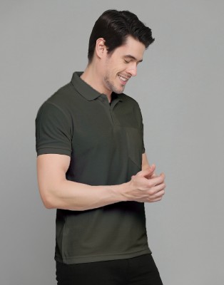 INKKR Solid Men Polo Neck Multicolor T-Shirt