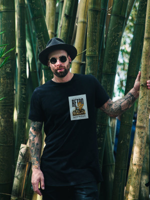 SQUIRREL CREATION Printed Men Round Neck Black T-Shirt