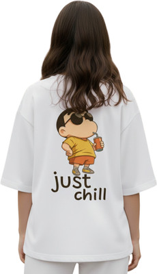 UG Fashion Printed Women Round Neck White T-Shirt