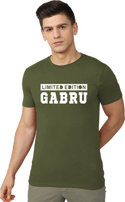 RULEDBYSUN Printed Men Round Neck Green T-Shirt