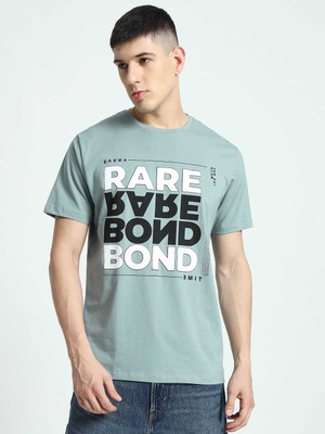Rare Bond Studios Printed Men Round Neck Light Green T-Shirt