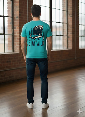 LIQQR Graphic Print, Printed Men Round Neck Light Blue T-Shirt