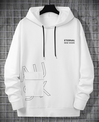 GESPO Typography Men Hooded Neck White T-Shirt